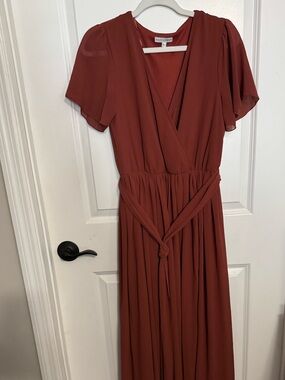 Baltic Born Rust Red Wrap-Front Maxi Dress